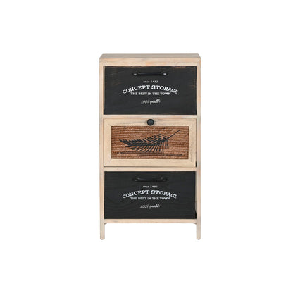 Cajonera Home ESPRIT Negro Natural Madera 40 x 30 x 73,5 cm  Comprati.