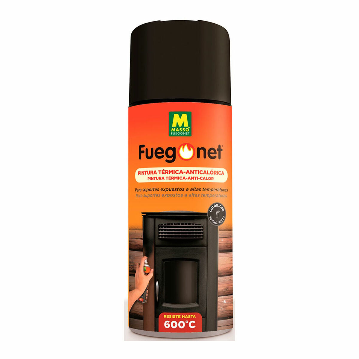 Pintura Anticalórica Massó Fuegonet Spray Negro 400 ml  Comprati.