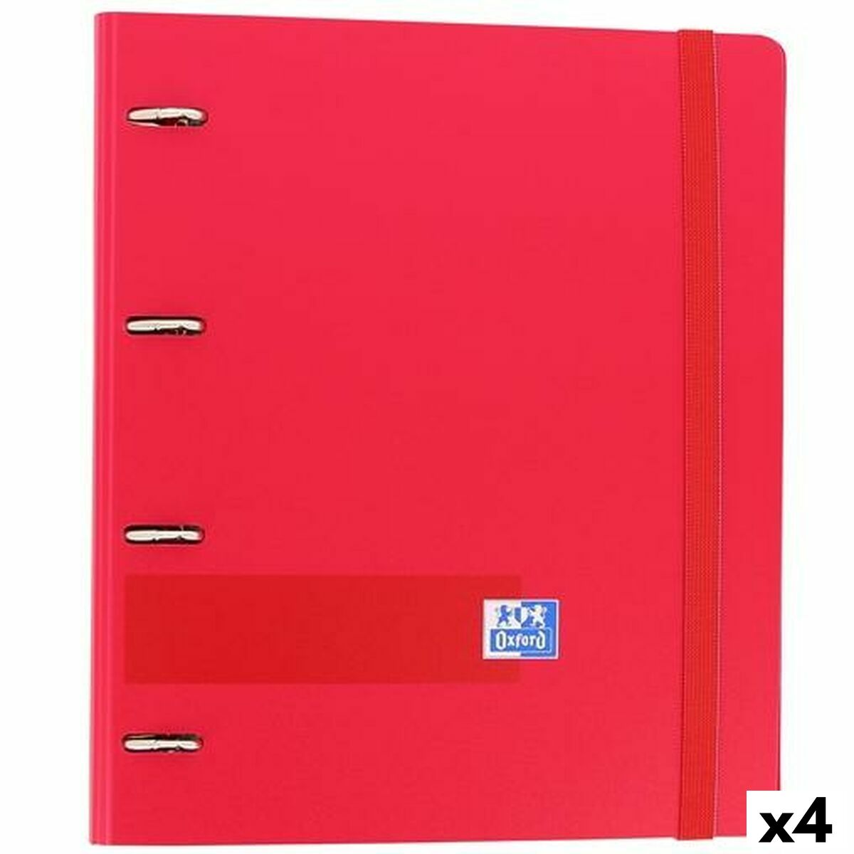 Carpeta de anillas Oxford EuropeanBinder Rojo A4+ (4 Unidades)  Comprati.