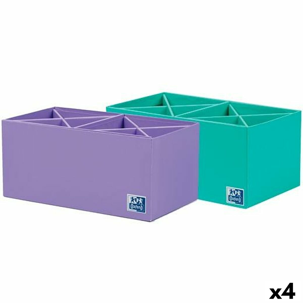 Set de Cajas Organizadoras Apilables Oxford Cartón 115 x 11 cm (4 Unidades) 2 Piezas  Comprati.