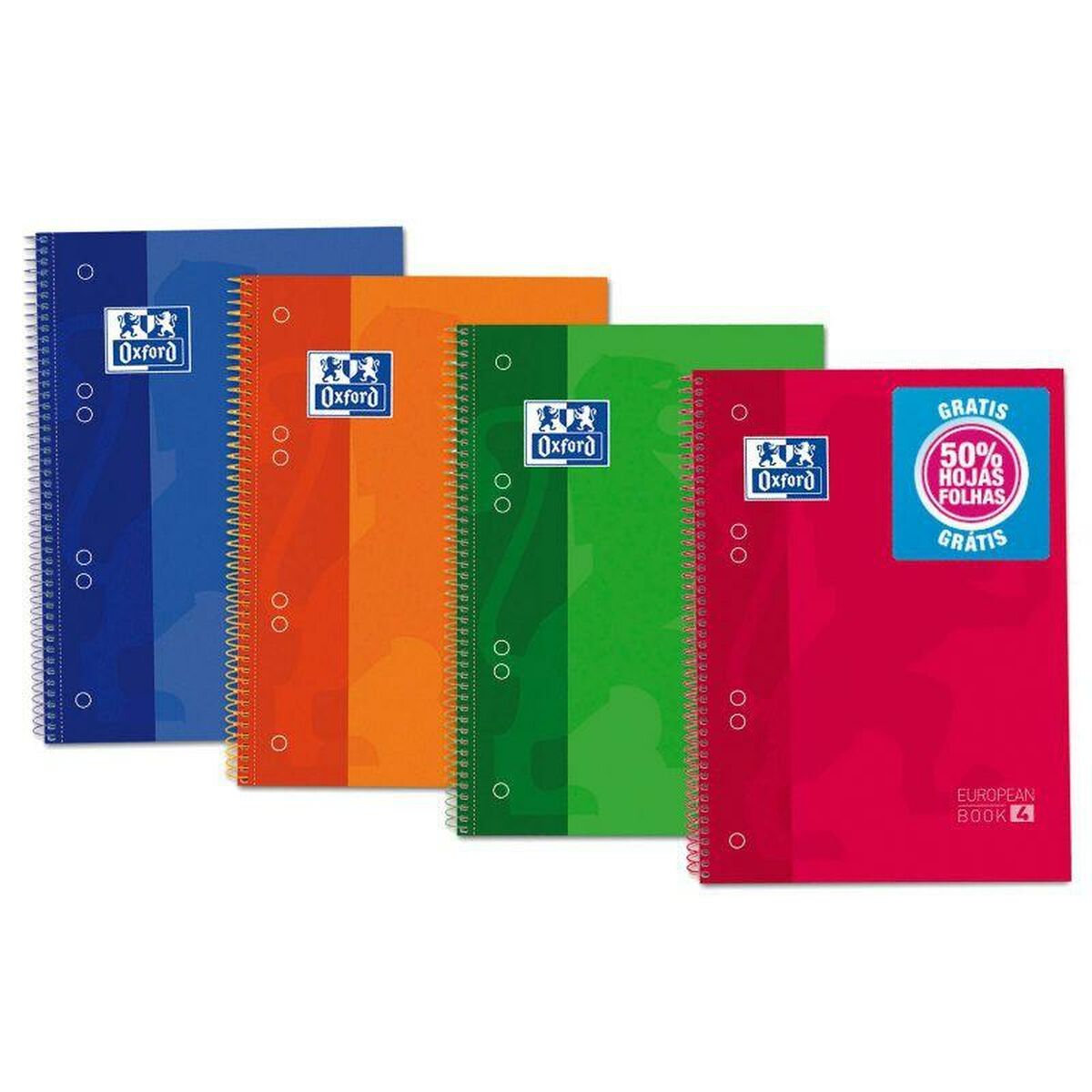 Cuaderno Oxford European Book 4 Classic Microperforado 180 Hojas Multicolor A5 5 Piezas 120 Hojas  Comprati.