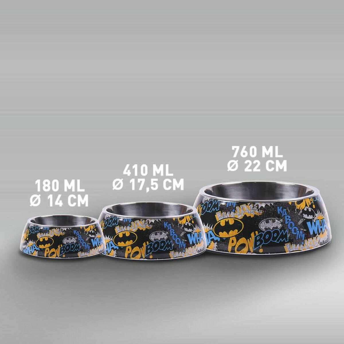 Comedero para Perro Batman Melamina 410 ml Metal Multicolor  Comprati.