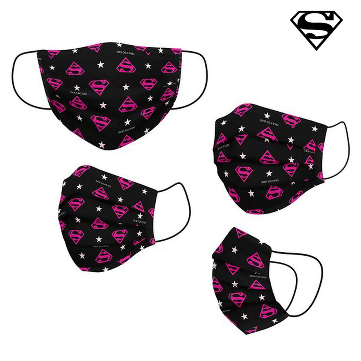 Mascarilla Higiénica de Tela Reutilizable DC Super Hero Girls Infantil Negro  Comprati.