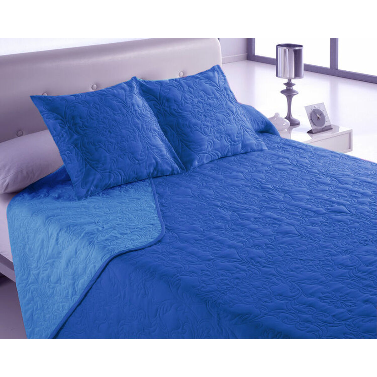 Colcha Hosteline VEGAS Azul Cama de 180 (3 Piezas)  Comprati.