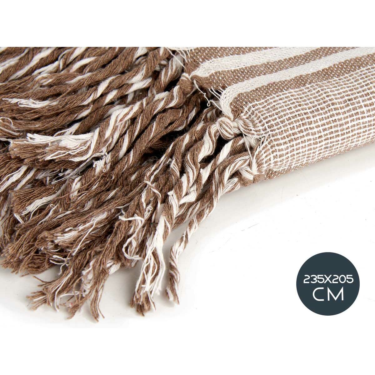 Foulard Multiusos Rayas Beige Blanco (205 x 235 cm)  Comprati.