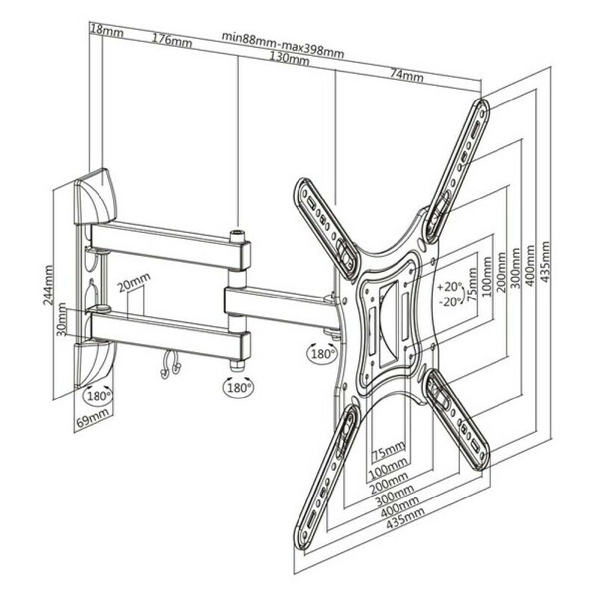 Soporte TV con Brazo TooQ LP6055TN-B 23"-55" 23" 30 Kg  Comprati.