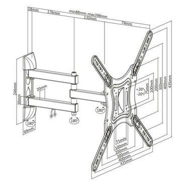 Soporte TV con Brazo TooQ LP6055TN-B 23"-55" 23" 30 Kg  Comprati.