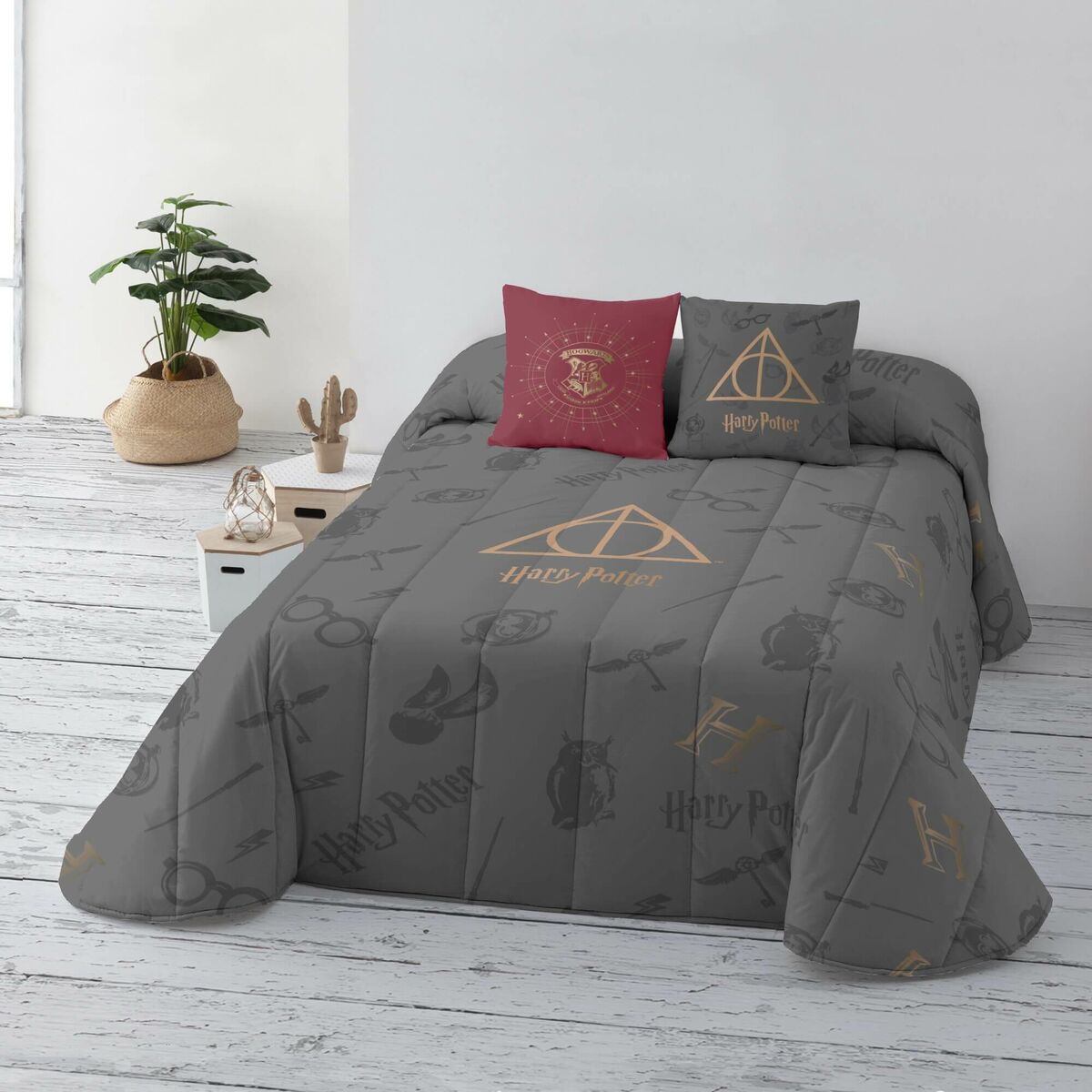 Colcha Harry Potter Deathly Hallows Multicolor Cama 150 cm  Comprati.