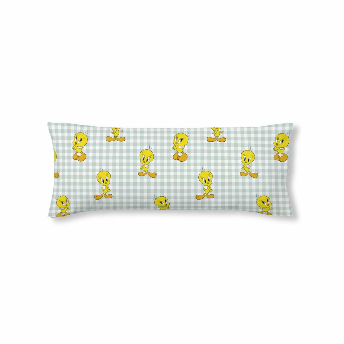 Funda de almohada Looney Tunes Tweety Vichy Verde Multicolor 175 Hilos 45 x 125 cm  Comprati.