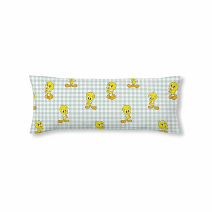 Funda de almohada Looney Tunes Tweety Vichy Verde Multicolor 175 Hilos 45 x 125 cm  Comprati.