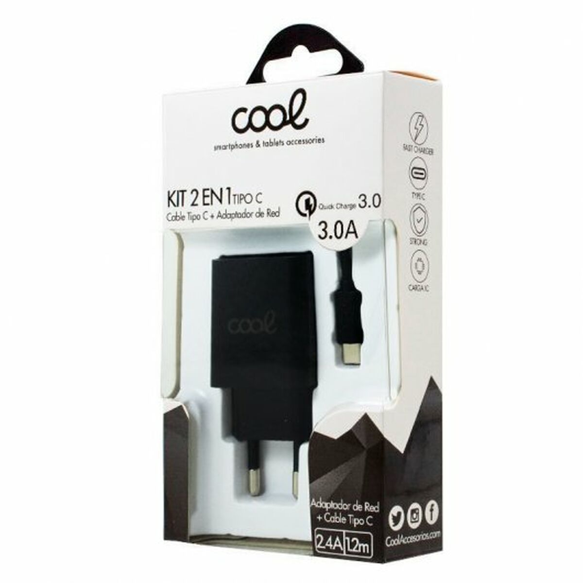 Cargador de Pared Cool Universal  Negro  Comprati.