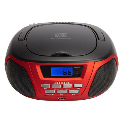 Radio CD Bluetooth MP3 Aiwa BBTU-300RD Negro Rojo  Comprati.