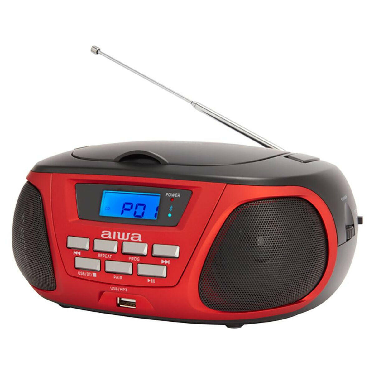 Radio CD Bluetooth MP3 Aiwa BBTU-300RD Negro Rojo  Comprati.