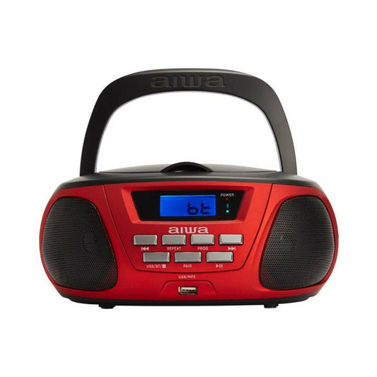 Radio CD Bluetooth MP3 Aiwa BBTU-300RD Negro Rojo  Comprati.