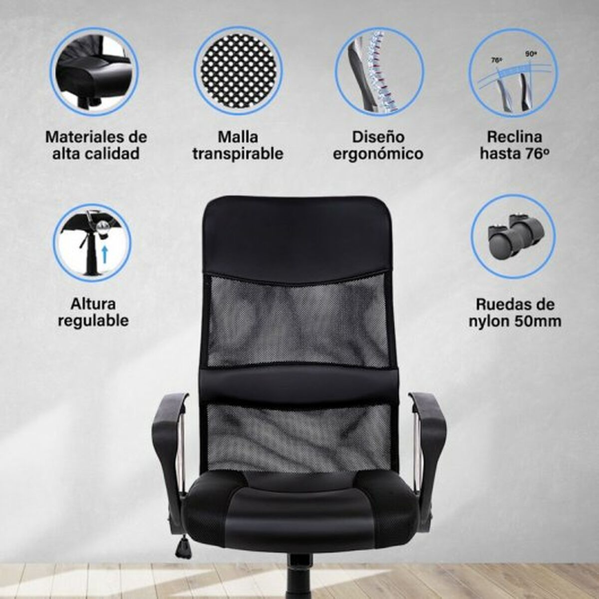 Silla de Oficina Owlotech Negro  Comprati.