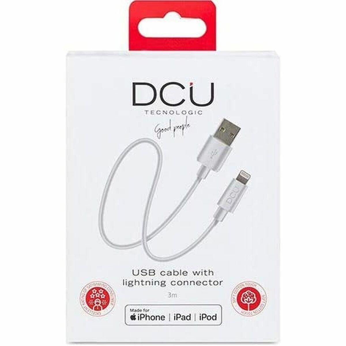 Cable USB para iPad/iPhone DCU 4R60057 Blanco 3 m  Comprati.