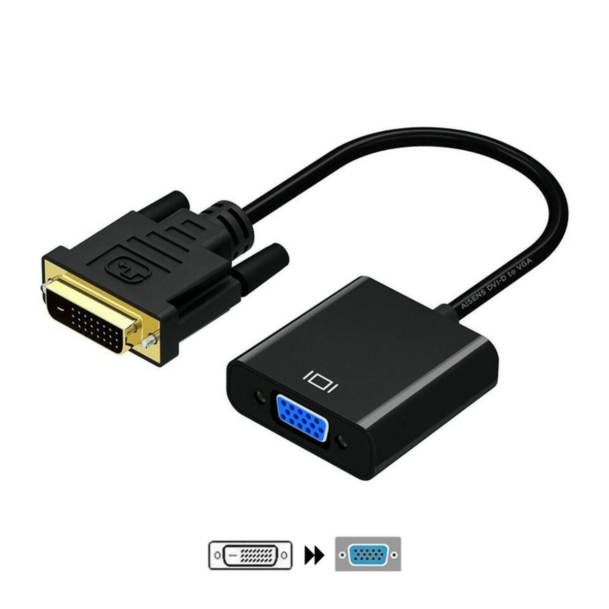 Adaptador DVI-D a VGA Aisens A147-0352 Negro 10 cm  Comprati.