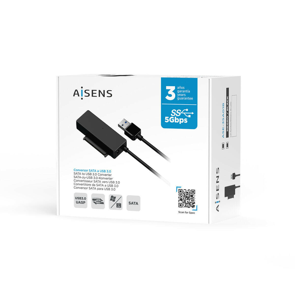 Adaptador USB a SATA para Disco Duro Aisens ASE-35A01B  Comprati.