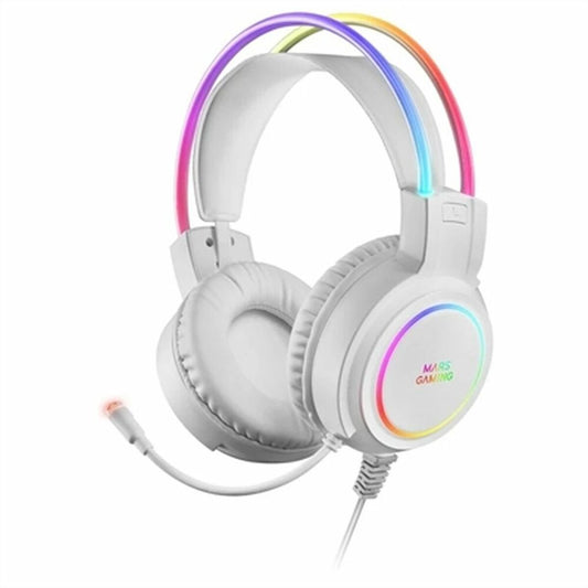 Auricular con Micrófono Gaming Mars Gaming MHRGBW Blanco  Comprati.