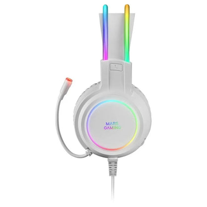 Auricular con Micrófono Gaming Mars Gaming MHRGBW Blanco  Comprati.