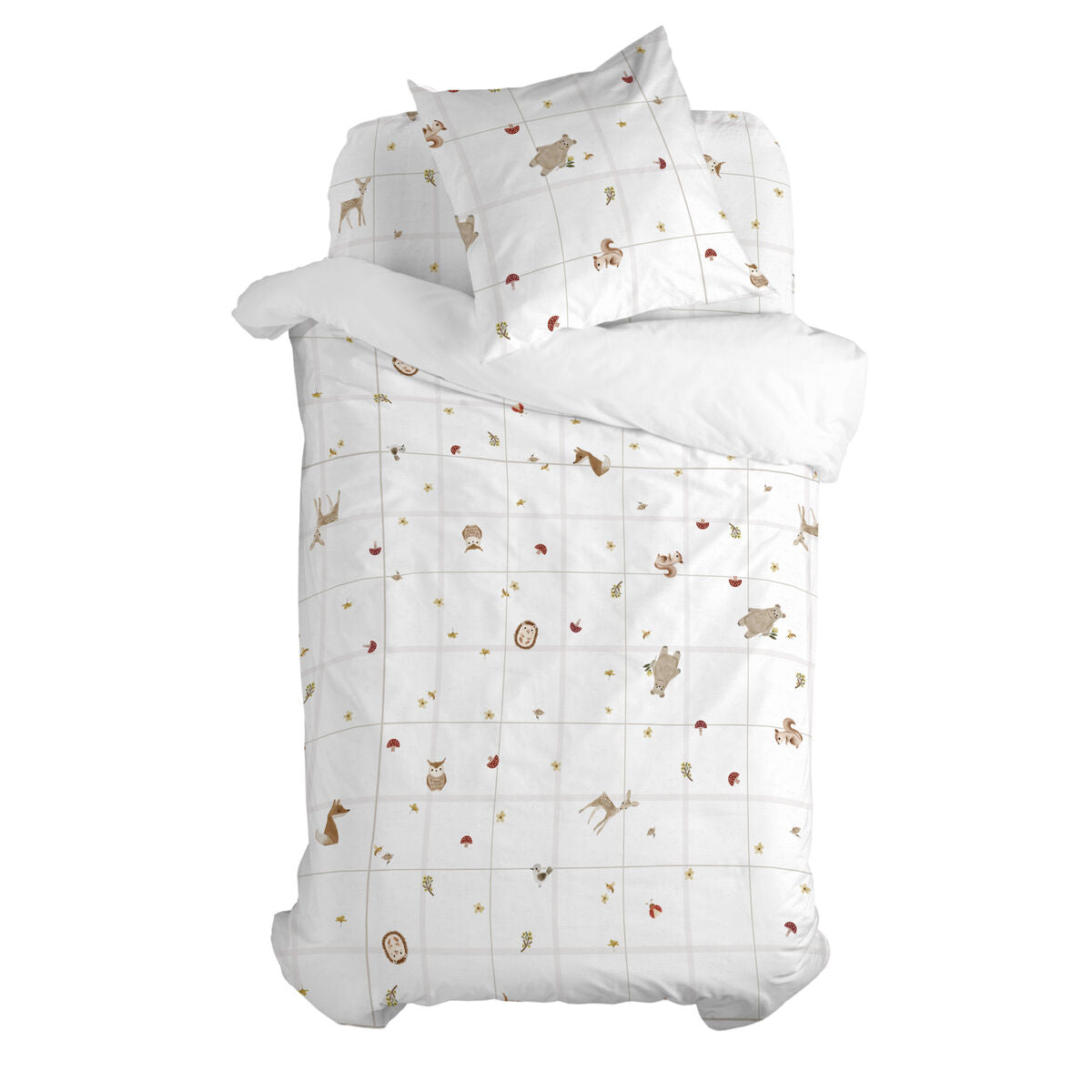 Juego de funda nórdica HappyFriday Mini Woods animals Multicolor Cama de 80 2 Piezas  Comprati.