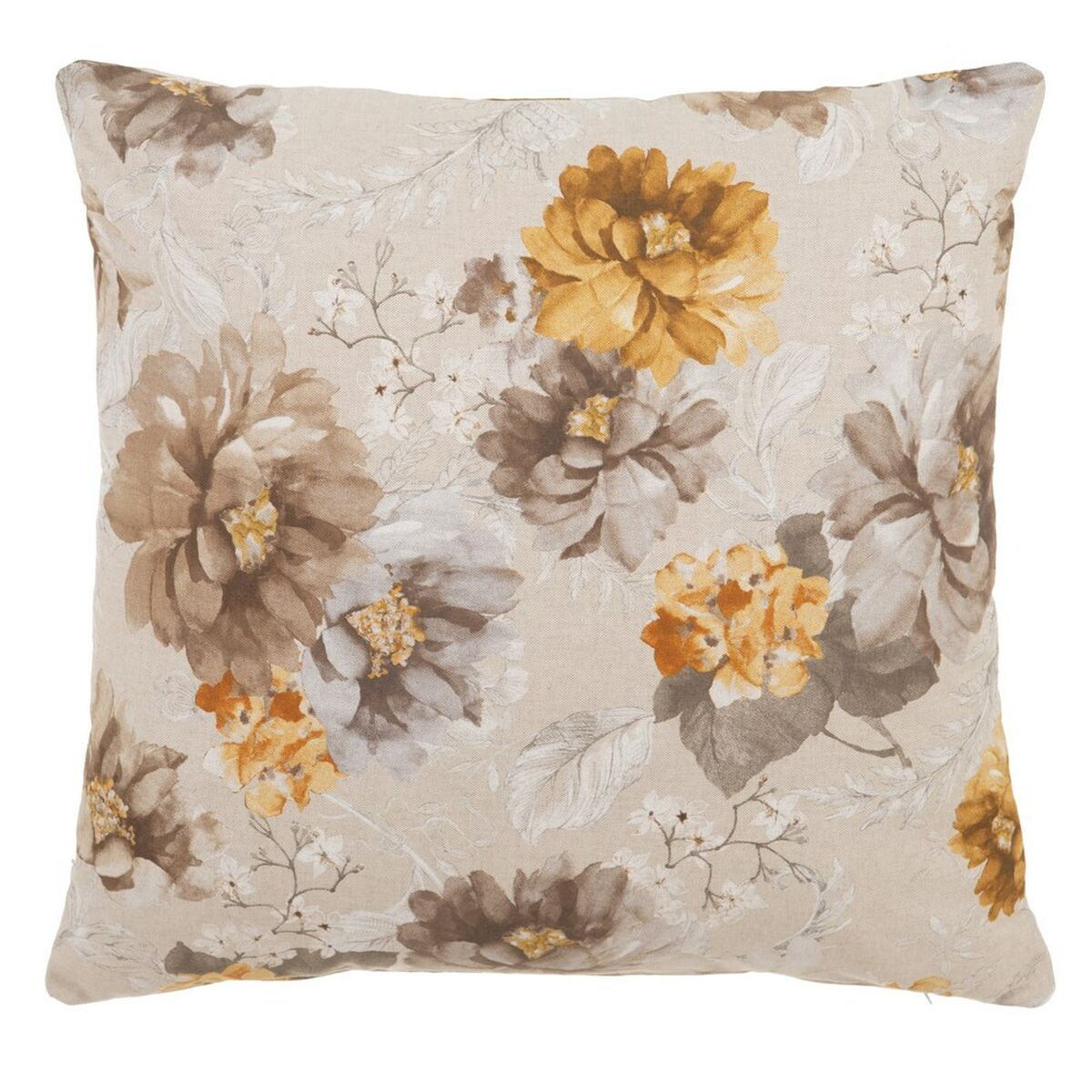 Cojín Beige Flores 60 x 60 cm Cuadrado  Comprati.