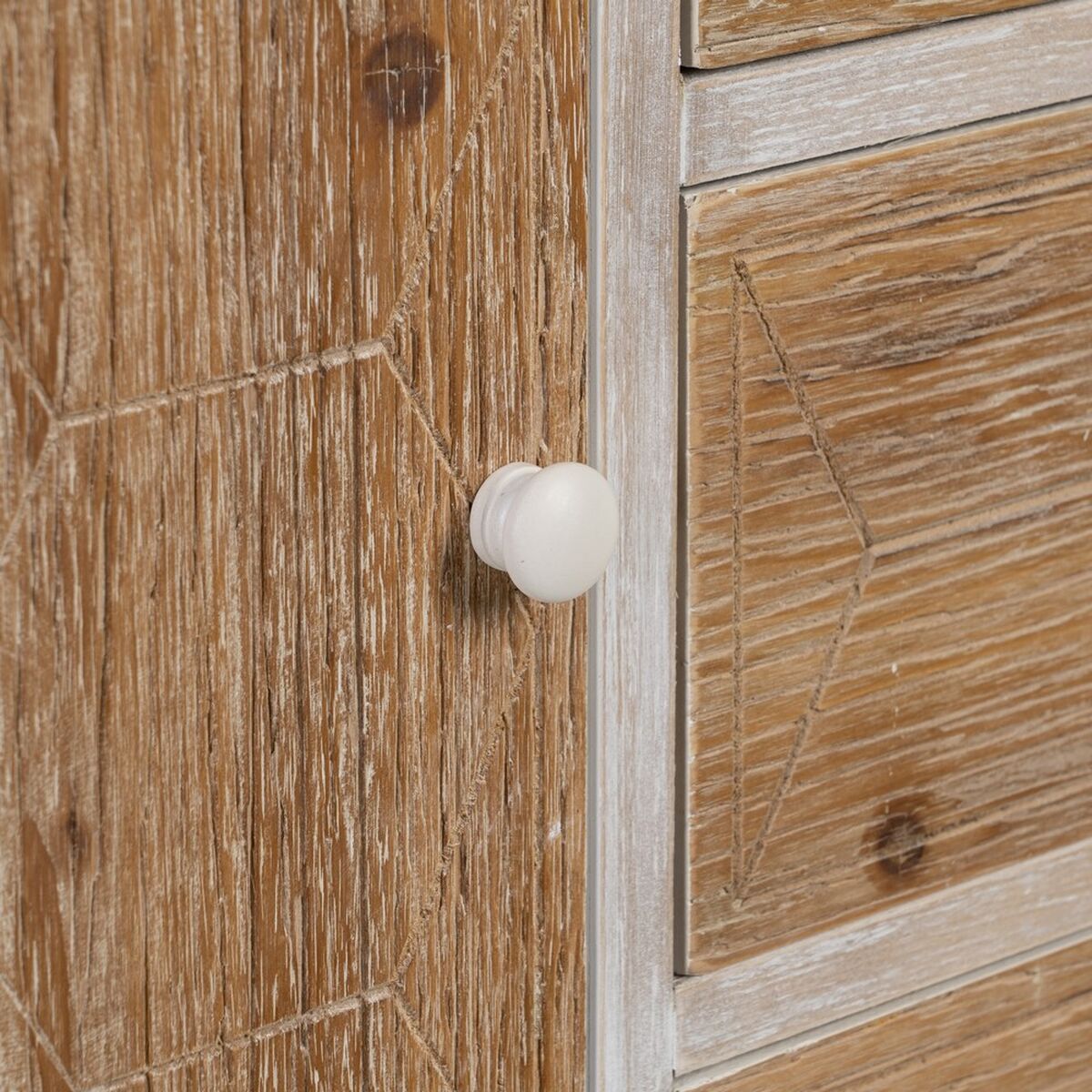 Recibidor con Cajones COUNTRY 90 x 35 x 80 cm Natural Blanco Madera de abeto Madera MDF  Comprati.