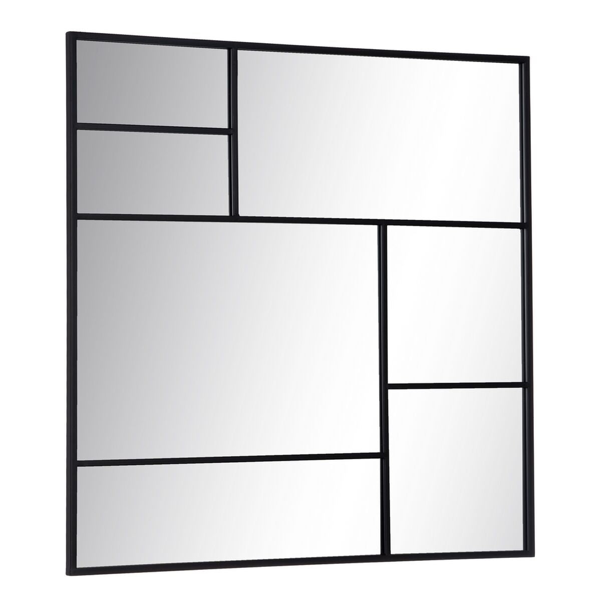 Espejo de pared Negro Cristal Hierro Vertical 90 x 2 x 90 cm  Comprati.