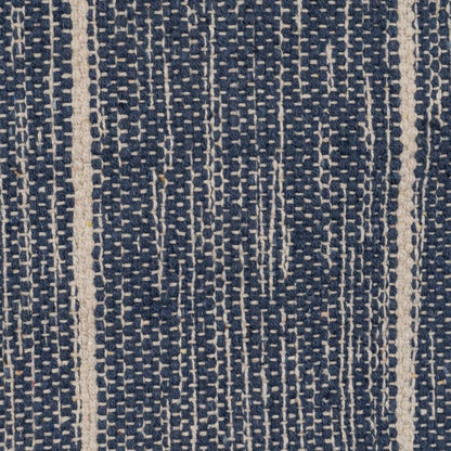 Alfombra Azul Blanco 70 % algodón 30 % Poliéster 80 x 150 cm  Comprati.