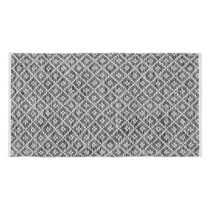 Alfombra Blanco Gris 70 % algodón 30 % Poliéster 80 x 150 cm  Comprati.