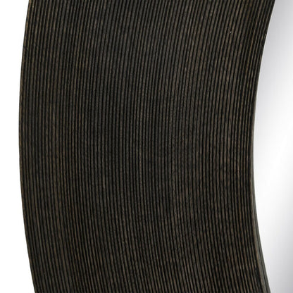 Espejo de pared Marrón oscuro Cristal Madera de mango Madera MDF Vertical Redondo 122 x 3,8 x 122 cm  Comprati.