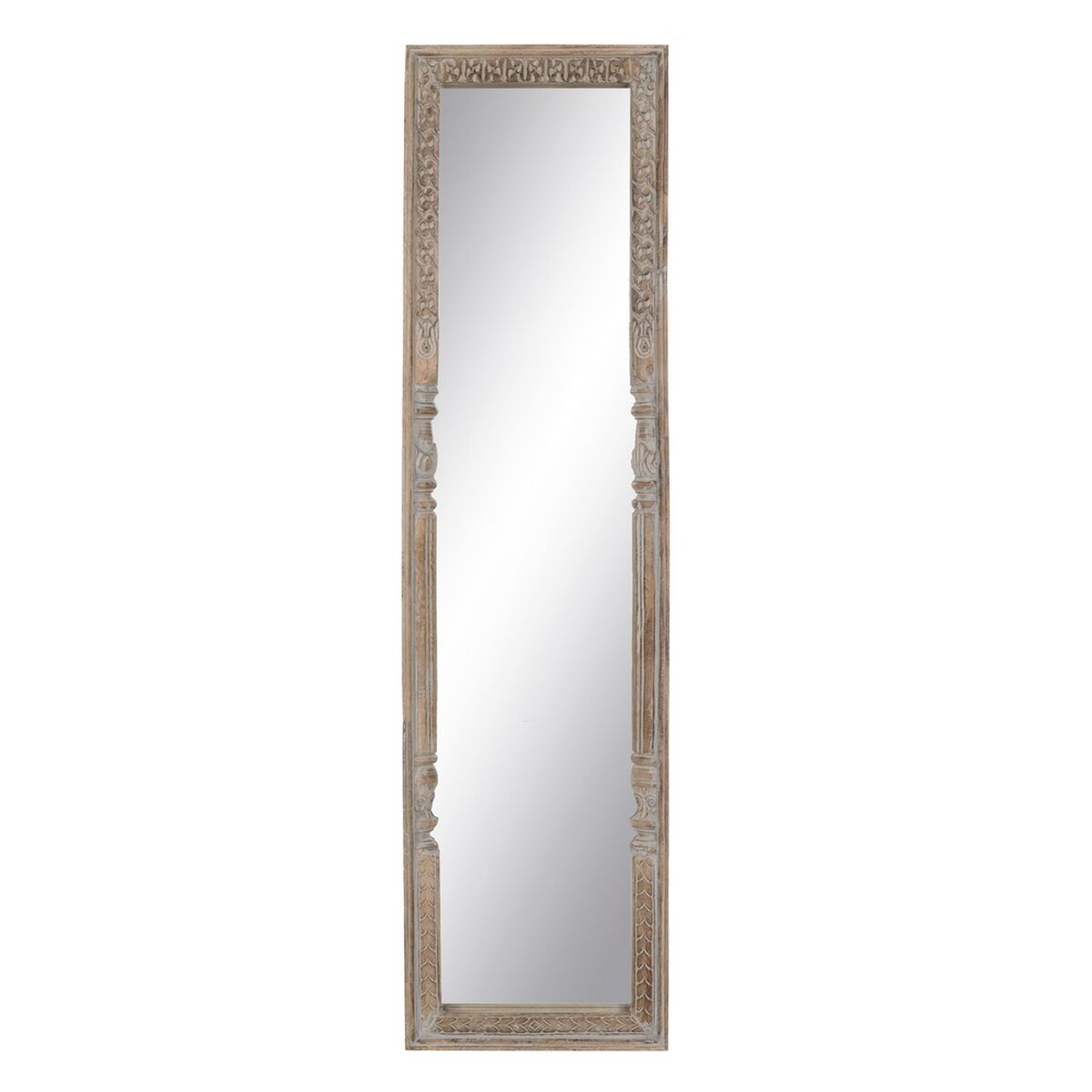 Espejo Vestidor Blanco Natural Cristal Madera de mango Madera MDF Vertical 48,26 x 7 x 183 cm  Comprati.