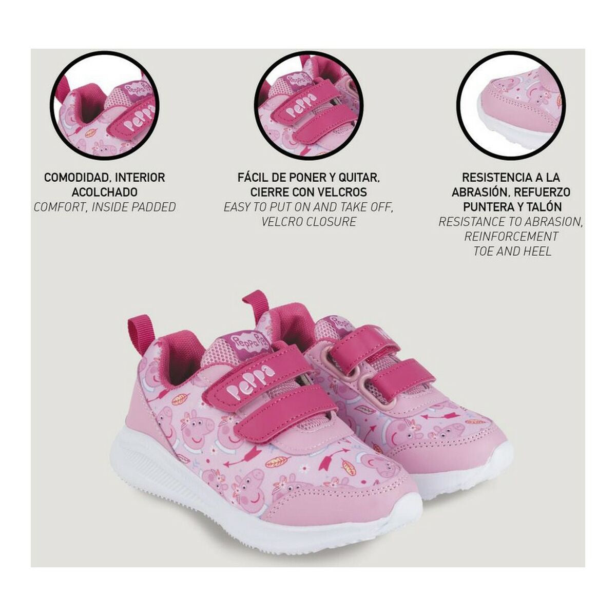 Zapatillas Deportivas Infantiles Peppa Pig Rosa  Comprati.