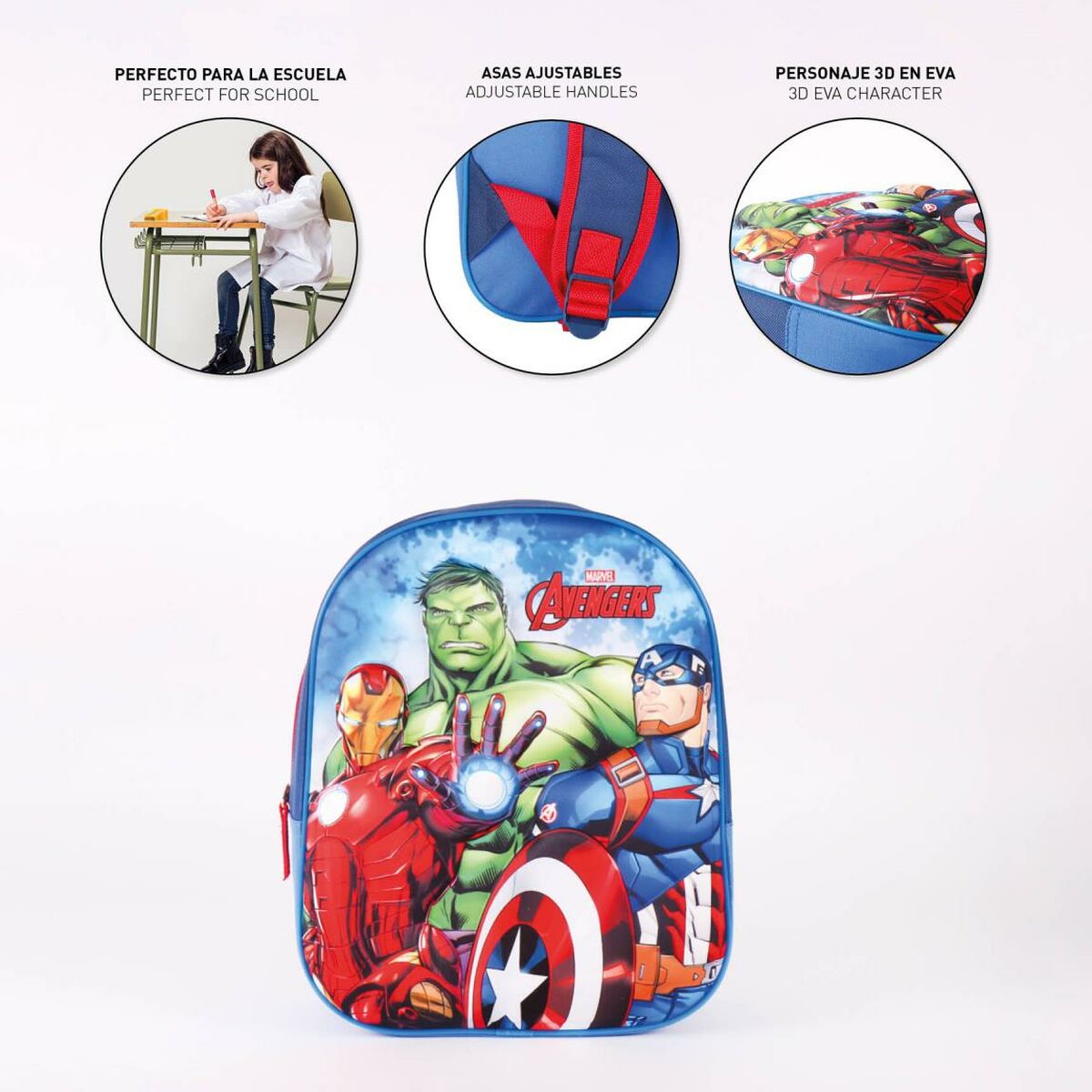 Mochila Escolar The Avengers Azul (25 x 31 x 10 cm)  Comprati.