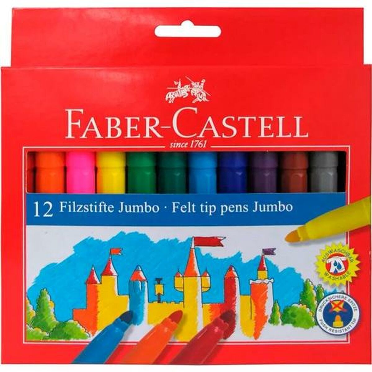 Set de Rotuladores Faber-Castell Jumbo Estuche Multicolor (12 Unidades)  Comprati.