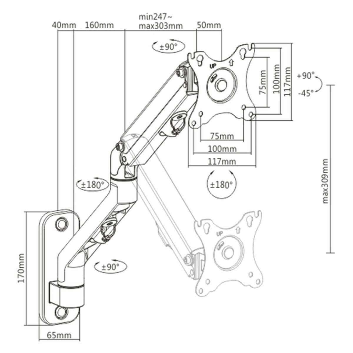 Soporte TV GEMBIRD MA-WA1-02 17" 27" 7 kg  Comprati.