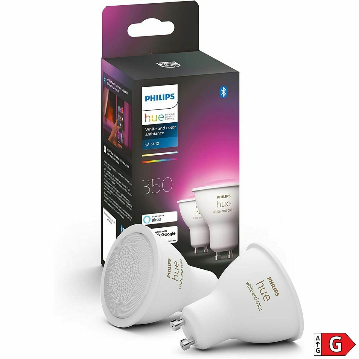 Bombilla Inteligente Philips Pack de 2 GU10  Comprati.