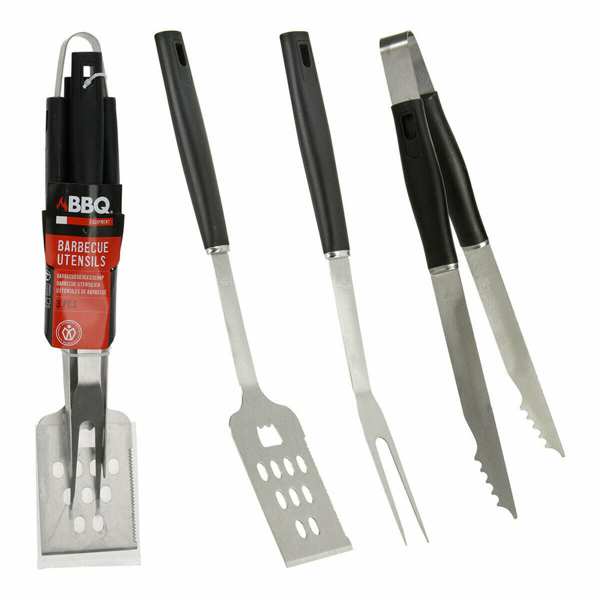 Utensilios para barbacoas Negro 3 Piezas  Comprati.