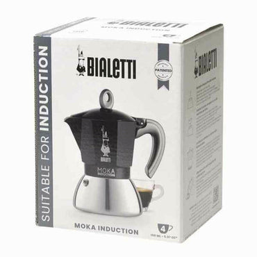 Cafetera Italiana Bialetti Moka Negro Acero Inoxidable Aluminio 200 ml 4 Tazas  Comprati.