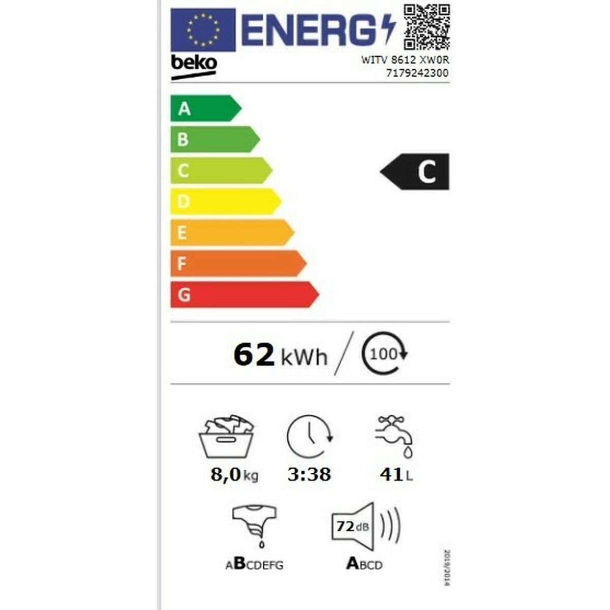 Lavadora BEKO WITV8612XW0R 1200 rpm 60 cm 8 kg  Comprati.