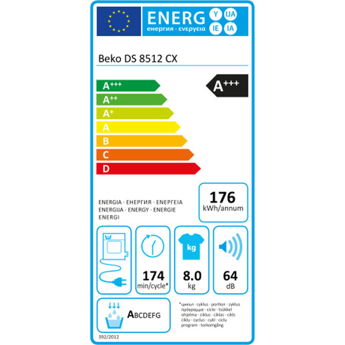 Secadora de condensación BEKO DS8512CX Blanco  Comprati.