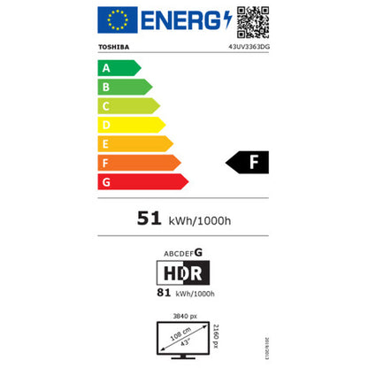 Smart TV Toshiba 43UV3363DG 4K Ultra HD 43" LED  Comprati.