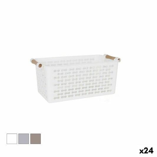 Cesta Multiusos Confortime Plástico Con asas Madera 26 x 14,5 x 12 cm (24 Unidades)  Comprati.