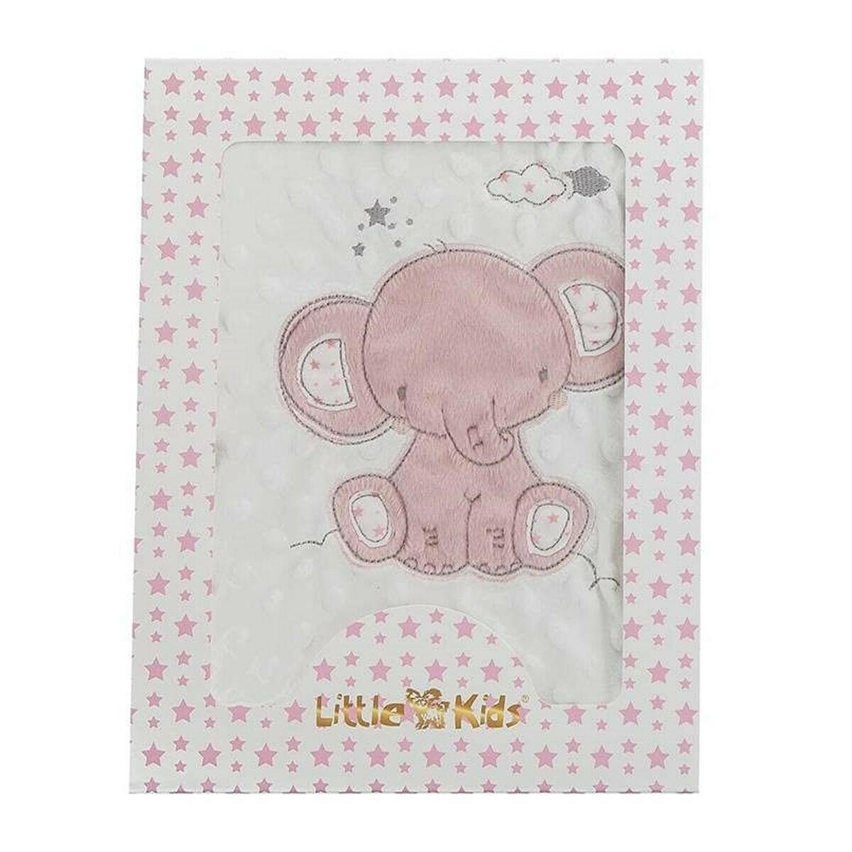 Manta para Bebé Elefante Rosa Bordado Doble cara 100 x 75 cm  Comprati.