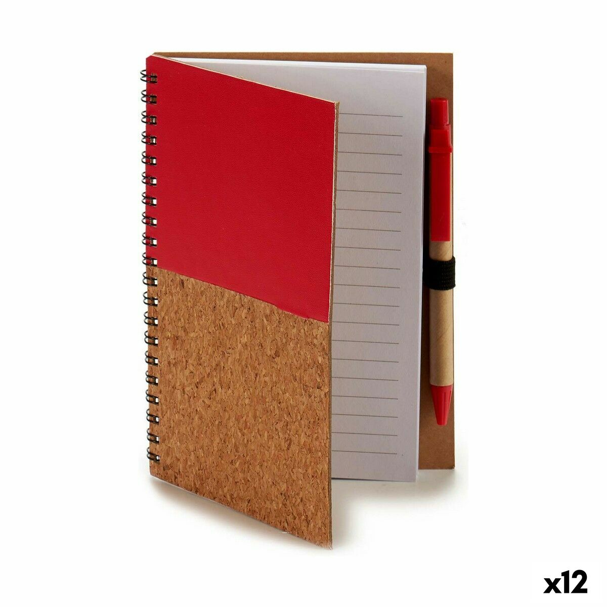 Libreta de Anillas con Bolígrafo Madera 12,5 x 18 cm (12 Unidades)  Comprati.