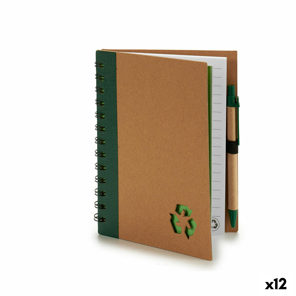 Libreta de Anillas con Bolígrafo Cartón Reciclado 1 x 18 x 14 cm (12 Unidades)  Comprati.