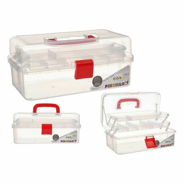 Caja Multiusos Rojo Transparente Plástico 33 x 15 x 19,5 cm (8 Unidades)  Comprati.