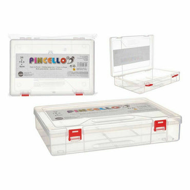 Caja Multiusos Rojo Transparente Plástico 29,5 x 6 x 20,5 cm (24 Unidades)  Comprati.