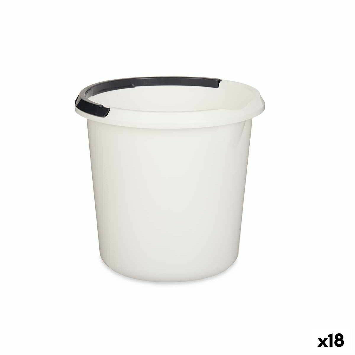 Cubo con Asa Blanco Antracita 10 L (18 Unidades)  Comprati.