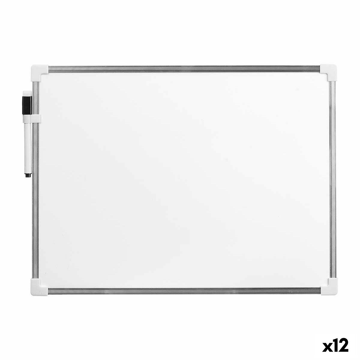 Pizarra Magnética con Rotulador Blanco Aluminio 30 x 40 cm (12 Unidades)  Comprati.